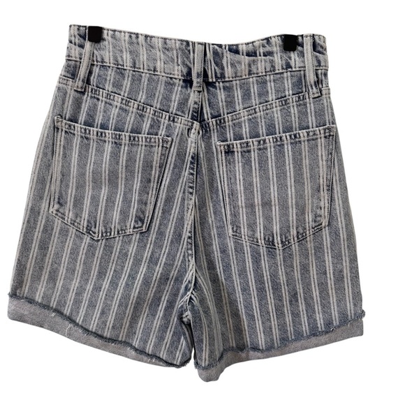 Free People We The Free Downtown High-Rise Striped Denim Cut-Off Shorts Size 27 - Picture 8 of 12